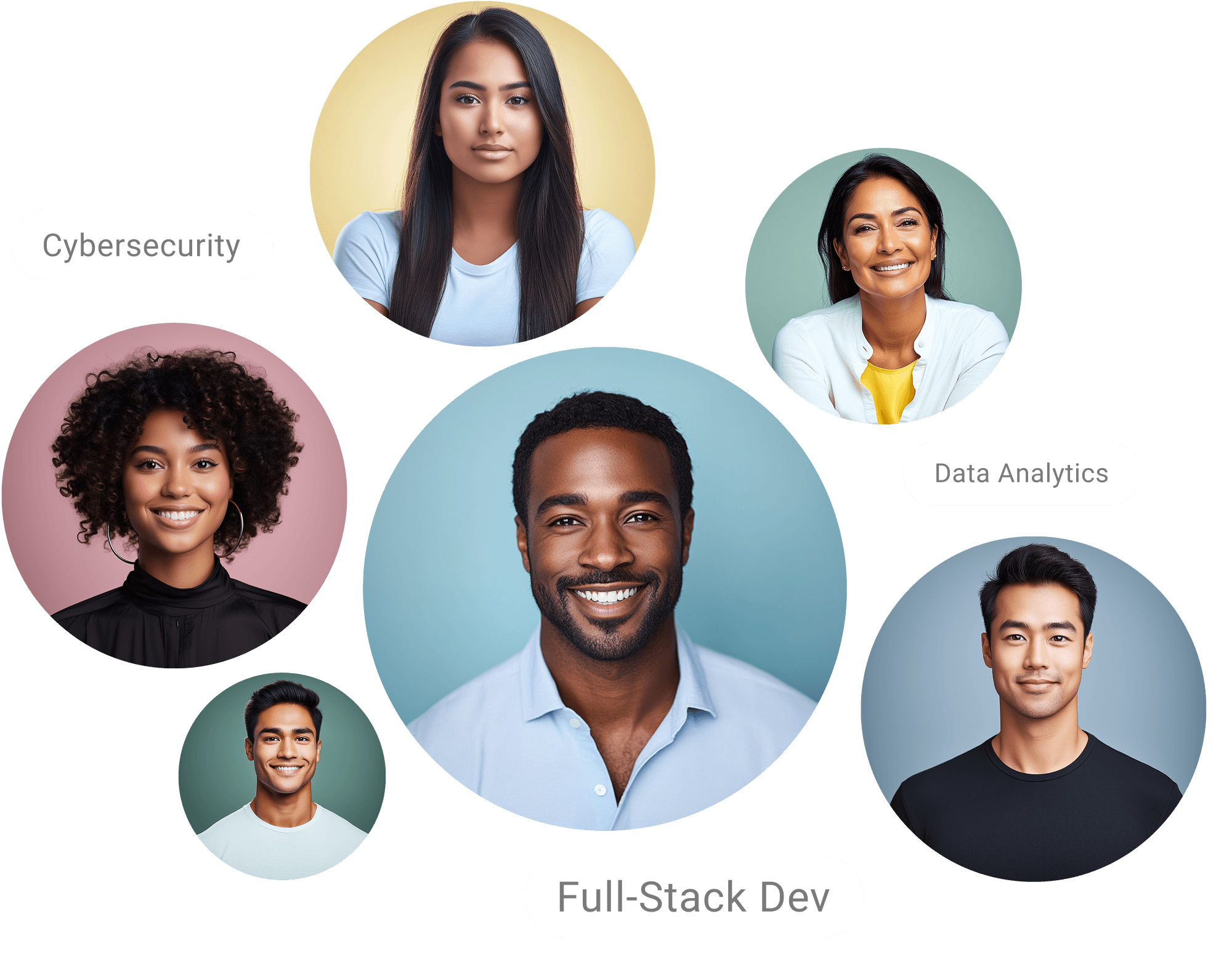 A cluster of profile pictures