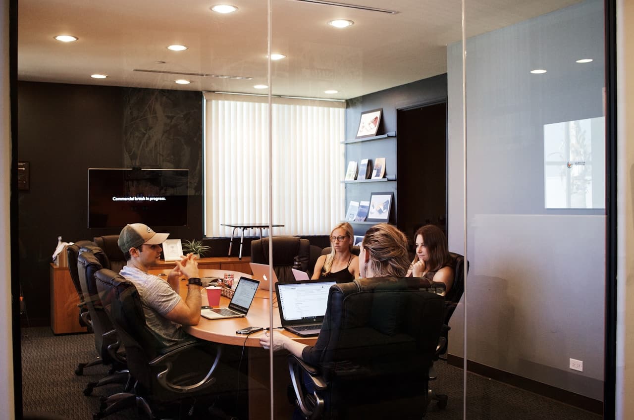Team meeting around a table